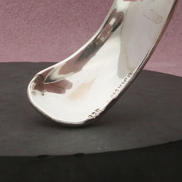 mexico sterling silver vintage beveled cuff bracelet size 7in - Picture 3 of 3